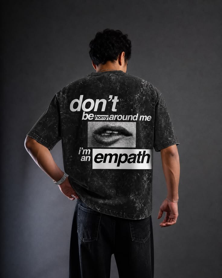 Empath Statement Acid-Wash Oversized T-shirt